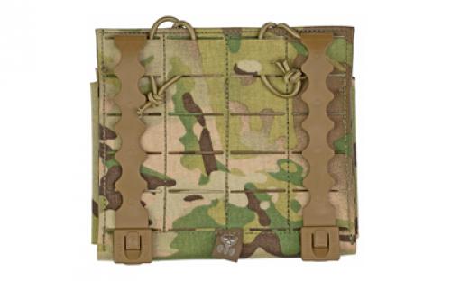 Grey Ghost Gear Double 7.62 Mag Pouch, Fits 7.62NATO/308WIN AR Magazines, Laminate Nylon, Includes a Bungee Retention Strap to Allow for Silent Removal of your Magazine, Attaches to any MOLLE/PALS Style Webbing, Multicam 1051-5