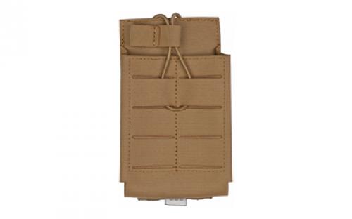 Grey Ghost Gear Single 7.62 Mag Pouch, Fits 7.62NATO/308WIN AR Magazines, Laminate Nylon, Includes a Bungee Retention Strap to Allow for Silent Removal of your Magazine, Attaches to any MOLLE/PALS Style Webbing, Coyote Brown 1053-14