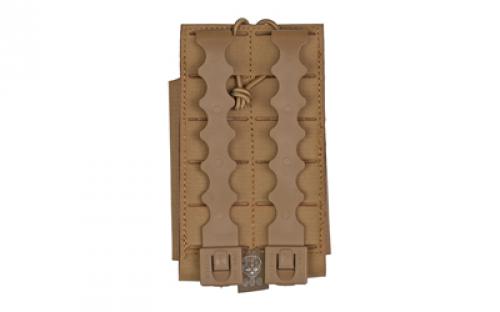 Grey Ghost Gear Single 7.62 Mag Pouch, Fits 7.62NATO/308WIN AR Magazines, Laminate Nylon, Includes a Bungee Retention Strap to Allow for Silent Removal of your Magazine, Attaches to any MOLLE/PALS Style Webbing, Coyote Brown 1053-14