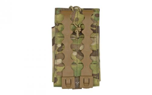 Grey Ghost Gear Single 7.62 Mag Pouch, Fits 7.62NATO/308WIN AR Magazines, Laminate Nylon, Includes a Bungee Retention Strap to Allow for Silent Removal of your Magazine, Attaches to any MOLLE/PALS Style Webbing, Multicam 1053-5