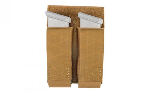 Grey Ghost Gear Double Pistol Magna Mag Pouch, Laminate Nylon, the Pouch Attaches to any MOLLE/PALS Style Webbing With Two Included Malice Clips, Coyote Brown GTG0380-14
