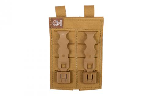 Grey Ghost Gear Double Pistol Magna Mag Pouch, Laminate Nylon, the Pouch Attaches to any MOLLE/PALS Style Webbing With Two Included Malice Clips, Coyote Brown GTG0380-14