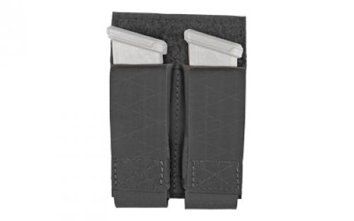 Grey Ghost Gear Double Pistol Magna Mag Pouch, Laminate Nylon, the Pouch Attaches to any MOLLE/PALS Style Webbing With Two Included Malice Clips, Black GTG0380-2