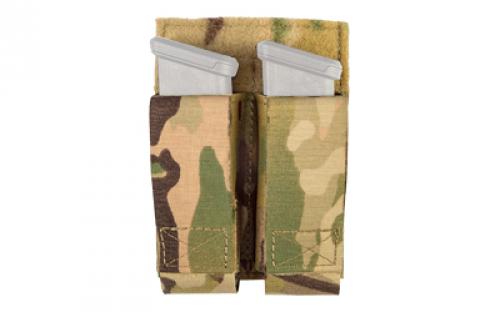 Grey Ghost Gear Double Pistol Magna Mag Pouch, Laminate Nylon, the Pouch Attaches to any MOLLE/PALS Style Webbing With Two Included Malice Clips, Multicam GTG0380-5