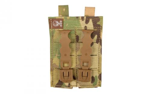 Grey Ghost Gear Double Pistol Magna Mag Pouch, Laminate Nylon, the Pouch Attaches to any MOLLE/PALS Style Webbing With Two Included Malice Clips, Multicam GTG0380-5