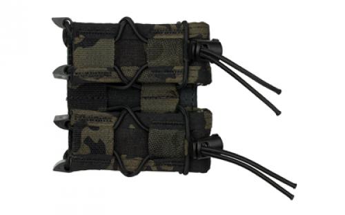 High Speed Gear Pistol TACO, Double Magazine Pouch, Molle, Fits Most Pistol Magazines, Hybrid Kydex and Nylon, Multicam Black 11PT02MB