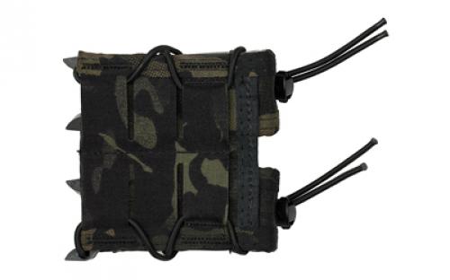 High Speed Gear Pistol TACO, Double Magazine Pouch, Molle, Fits Most Pistol Magazines, Hybrid Kydex and Nylon, Multicam Black 11PT02MB