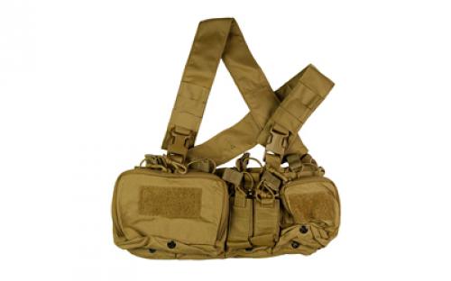 Haley Strategic Partners D3CR-H, Chest Rig, Supports .308 Platforms, Nylon Construction, Coyote Brown, Includes (4) Rifle Magazine Pouches, (2) Pistol Pouches, (1) Large Pouch, (1) Small Pouch & X-Harness D3CRH-1-1-COY