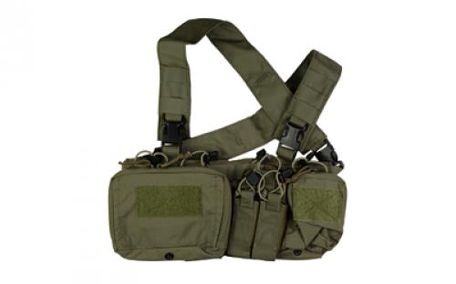 Haley Strategic Partners D3CR-H, Chest Rig, Supports .308 Platforms, Nylon Construction, Ranger Green, Includes (4) Rifle Magazine Pouches, (2) Pistol Pouches, (1) Large Pouch, (1) Small Pouch & X-Harness D3CRH-1-1-RG