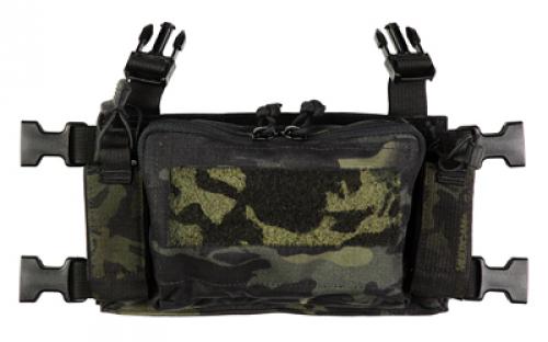 Haley Strategic Partners D3CR Micro, Chest Rig, Nylon Construction, Multicam Black, Includes (1) Large Open Pouch, (2) Pistol Magazines, (1) Pouch & X-Harness D3CRM-1-1-MCB