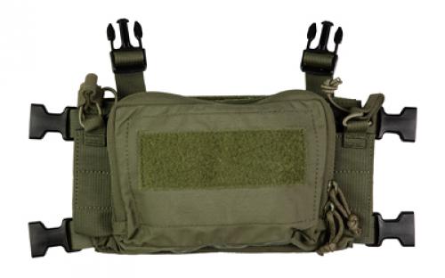 Haley Strategic Partners D3CR Micro, Chest Rig, Nylon Construction, Ranger Green, Includes (1) Large Open Pouch, (2) Pistol Magazines, (1) Pouch & X-Harness D3CRM-1-1-RG