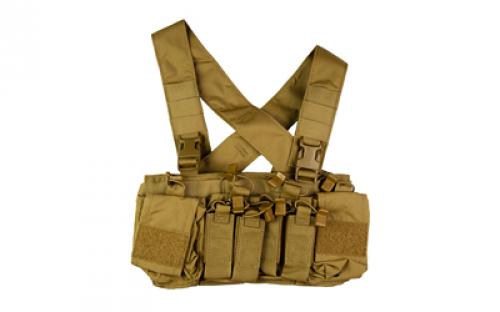 Haley Strategic Partners D3CRX, Chest Rig, Nylon Construction, Coyote Brown, Includes (4) Rifle Magazine Pouches, (4) Pistol Pouches, (2) Pouches, X-Harness D3CRX-1-1-COY