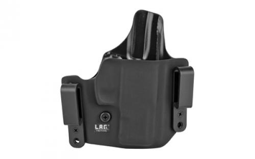 L.A.G. Tactical, Inc. Defender Series, OWB/IWB Holster, Fits Taurus PT111 Millenn G2, Kydex, Right Hand, Black Finish 18010