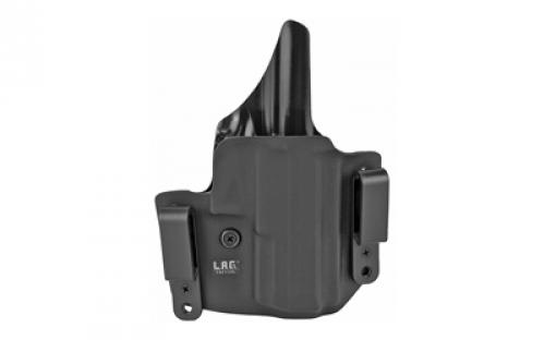 L.A.G. Tactical, Inc. Defender Series, OWB/IWB Holster, Fits IWI Masada, Kydex, Right Hand, Black Finish 19008