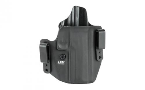 L.A.G. Tactical, Inc. Defender Series, OWB/IWB Holster, Fits SIG P320 Full Size 9/40, Kydex, Right Hand, Black Finish 2078