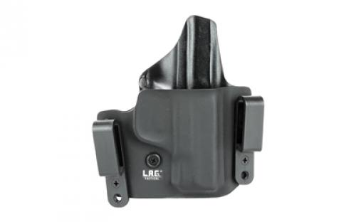 L.A.G. Tactical, Inc. Defender Series, OWB/IWB Holster, Fits S&W M&P Shield 9/40, Kydex, Right Hand, Black Finish 4007