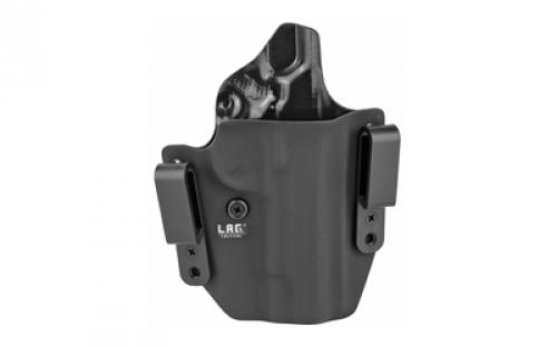 L.A.G. Tactical, Inc. Defender Series, OWB/IWB Holster, Fits 1911 4, Kydex, Right Hand, Black Finish 6001