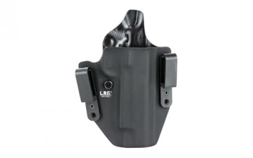 L.A.G. Tactical, Inc. Defender Series, OWB/IWB Holster, Fits 1911 w/ Rail, 5 Barrel, Kydex, Right Hand, Black Finish 6004