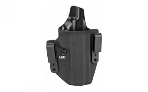L.A.G. Tactical, Inc. Defender Series, OWB/IWB Holster, Fits 1911 5 N/R, Kydex, Right Hand, Black Finish 6016