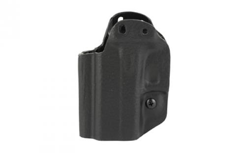 Mission First Tactical Hybrid Holster, Inside Waistband Holster, Ambidextrous, Fits Glock 43/43X, Kydex with Leather Shell, Includes 1.5 Belt Attachment, Black H3-GL-3-BLK2