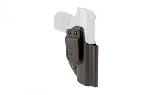 Mission First Tactical Hybrid Holster, Inside Waistband Holster, Ambidextrous, Fits Ruger Max-9, Kydex with Leather Shell, Includes 1.5 Belt Attachment, Black H3-RG-5-BLK2