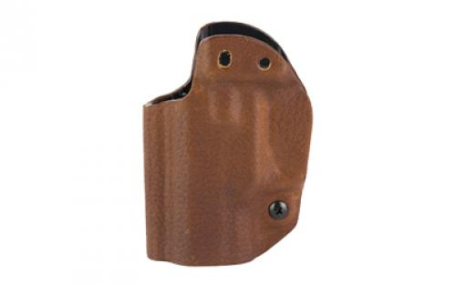 Mission First Tactical Hybrid Holster, Inside Waistband Holster, Ambidextrous, Fits Ruger Max-9, Kydex with Leather Shell, Includes 1.5 Belt Attachment, Brown H3-RG-5-BR1