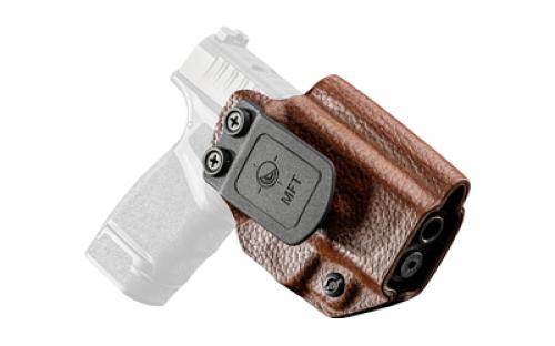 Mission First Tactical Hybrid Holster, Inside Waistband Holster, Ambidextrous, Fits Springfield Prodigy 4.25", Kydex with Leather Shell, Includes 1.5" Belt Attachment, Brown H3-SFD-3-BR1