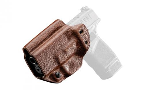 Mission First Tactical Hybrid Holster, Inside Waistband Holster, Ambidextrous, Fits Springfield Prodigy 5, Kydex with Leather Shell, Includes 1.5 Belt Attachment, Brown H3-SFD-5-BR1