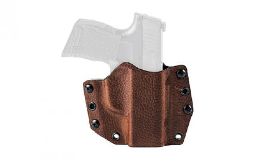 Mission First Tactical Hybrid Holster, Inside Waistband Holster, Ambidextrous, Fits Sig P365 XL, Kydex with Leather Shell, Includes 1.5 Belt Attachment, Brown H3-SIG-4-BR1