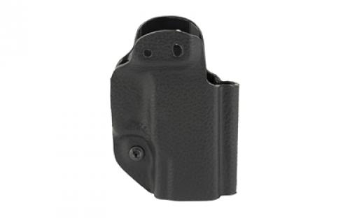 Mission First Tactical Hybrid Holster, Inside Waistband Holster, Ambidextrous, Fits Taurus PT111/G2/G2C/G2S/G3c, Kydex with Leather Shell, Includes 1.5" Belt Attachment, Black H3-TU-1-BLK2