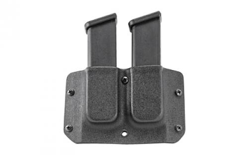 Mission First Tactical Generic 9/40 Double Stack Double Mag Pouch, Fits Glock, S&W M&P, H&K, Beretta, and Most Double Stack Magazines, Adjustable Retention, Includes 1.5 Belt Clip, Ambidextrous, Black HDMP-GDS940