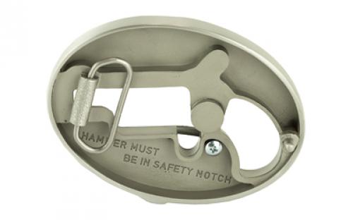 North American Arms Long Rifle Oval Ornate Belt Buckle, For 1 1/8 Long Rifle only, Secure Clip Release, Fits Belts 1" to 1 1/2" Wide BBO-L