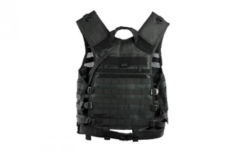 NCSTAR Modular Vest, Nylon, Black, Size Medium- 2XL, Fully Adjustable, PALS/ MOLLE Webbing, Includes Pistol Belt with Two Accessory Pouches CPV2915B