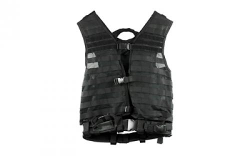 NCSTAR Modular Vest, Nylon, Black, Size Medium- 2XL, Fully Adjustable, PALS/ MOLLE Webbing, Includes Pistol Belt with Two Accessory Pouches CPV2915B