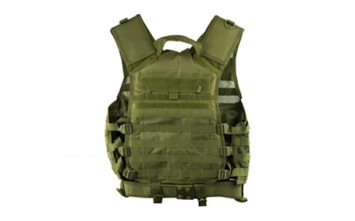 NCSTAR Modular Vest, Nylon, Green, Size Medium- 2XL, Fully Adjustable, PALS/ MOLLE Webbing, Includes Pistol Belt with Two Accessory Pouches CPV2915G