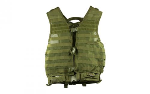 NCSTAR Modular Vest, Nylon, Green, Size Medium- 2XL, Fully Adjustable, PALS/ MOLLE Webbing, Includes Pistol Belt with Two Accessory Pouches CPV2915G