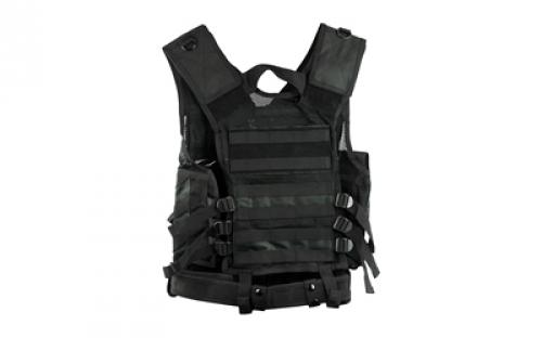 NCSTAR Tactical Vest, Nylon, Black, Size Medium- 2XL, Fully Adjustable, PALS Webbing, Pistol Mag Pouches, Rifle Mag Pouches, Includes Pistol Belt with Additional Accessory Pouches CTV2916B