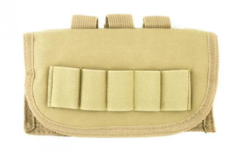 NCSTAR Shot Shell Pouch, Nylon, Tan, MOLLE Straps for Attachment, Holds 17 Shot Shells CV12SHCT