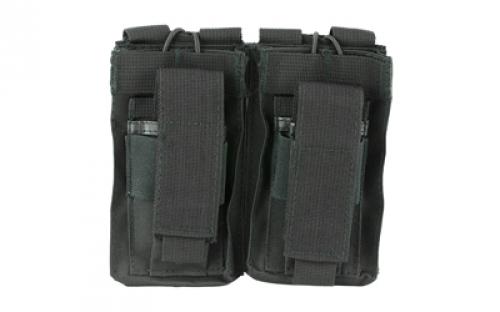 NCSTAR Double AR Magazine Pouch, Nylon, Black, MOLLE Straps for Attachment, Fits Two AR Style Magazines CVAR2MP2927B