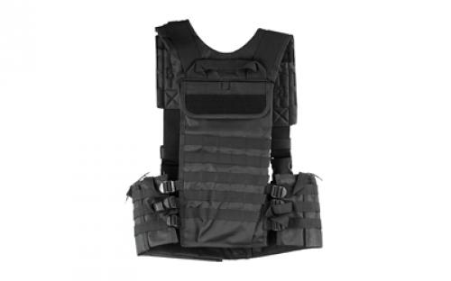 NCSTAR AR Chest Rig, Nylon, Black, Fully Adjustable, PALS/ MOLLE Webbing, Features Integrated 6 Double AR Magazine pouches CVARCR2922B