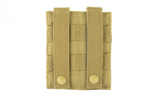 NCSTAR Double Pistol Magazine Pouch, Nylon, Tan, MOLLE Straps for Attachment, Fits Two Standard Capacity Double Stack Magazines CVP2P2931T