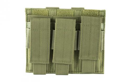 NCSTAR Triple Pistol Magazine Pouch, Nylon, Green, MOLLE Straps for Attachment, Fits Three Standard Capacity Double Stack Magazines CVP3P2932G