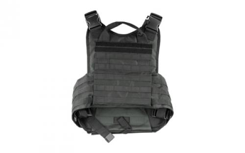 NCSTAR Plate Carrier Vest, Nylon, Black, Size Medium-2XL, Fully Adjustable, PALS/ MOLLE Webbing, Compatible with 10 x 12 Hard Plates CVPCV2924B