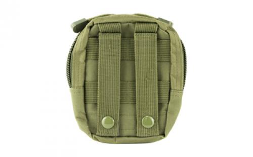 NCSTAR Small Utility Pouch, Nylon, Green, MOLLE Straps for Attachment, Zippered Compartment CVSUP2934G