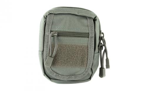 NCSTAR Small Utility Pouch, Nylon, Gray, MOLLE Straps for Attachment, Zippered Compartment CVSUP2934U