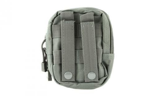 NCSTAR Small Utility Pouch, Nylon, Gray, MOLLE Straps for Attachment, Zippered Compartment CVSUP2934U