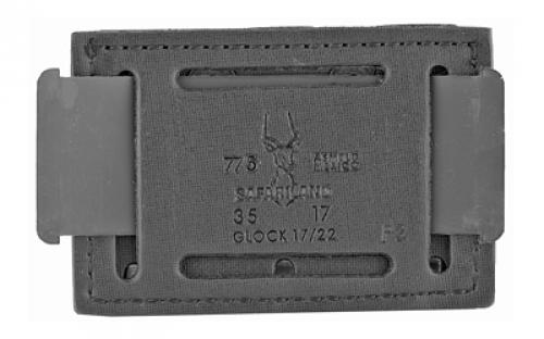 Safariland Model 775 Slimline Open Top Triple Magazine Pouch, For 2.25" Duty Belts, Fits Glock 17, Belt Loop, Hardshell STX, STX Tactical Black Finish 775-83-13