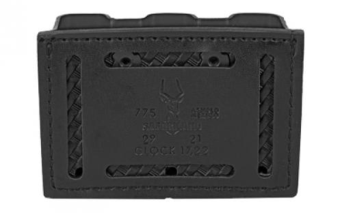 Safariland Model 775 Slimline Open Top Triple Magazine Pouch, For 2.25" Duty Belts, Fits Glock 17, Belt Loop, Hardshell STX, STX Basket Weave Black Finish 775-83-48