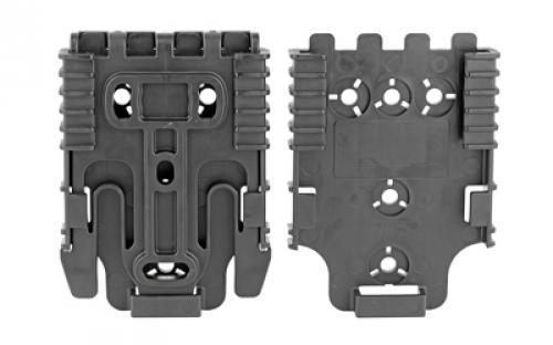Safariland Quick Locking System Kit, 1-QLS 19 Duty Locking Fork and 2-QLS 22 Duty Receiver Plate, with Hardware, Black Finish QUICK-KIT3-2