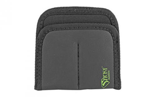 Sticky Holsters Dual Super Mag Pouch, Fits Flashlights, Any Pistol Magazine, Built in Pocket for License, Black Finish DMP